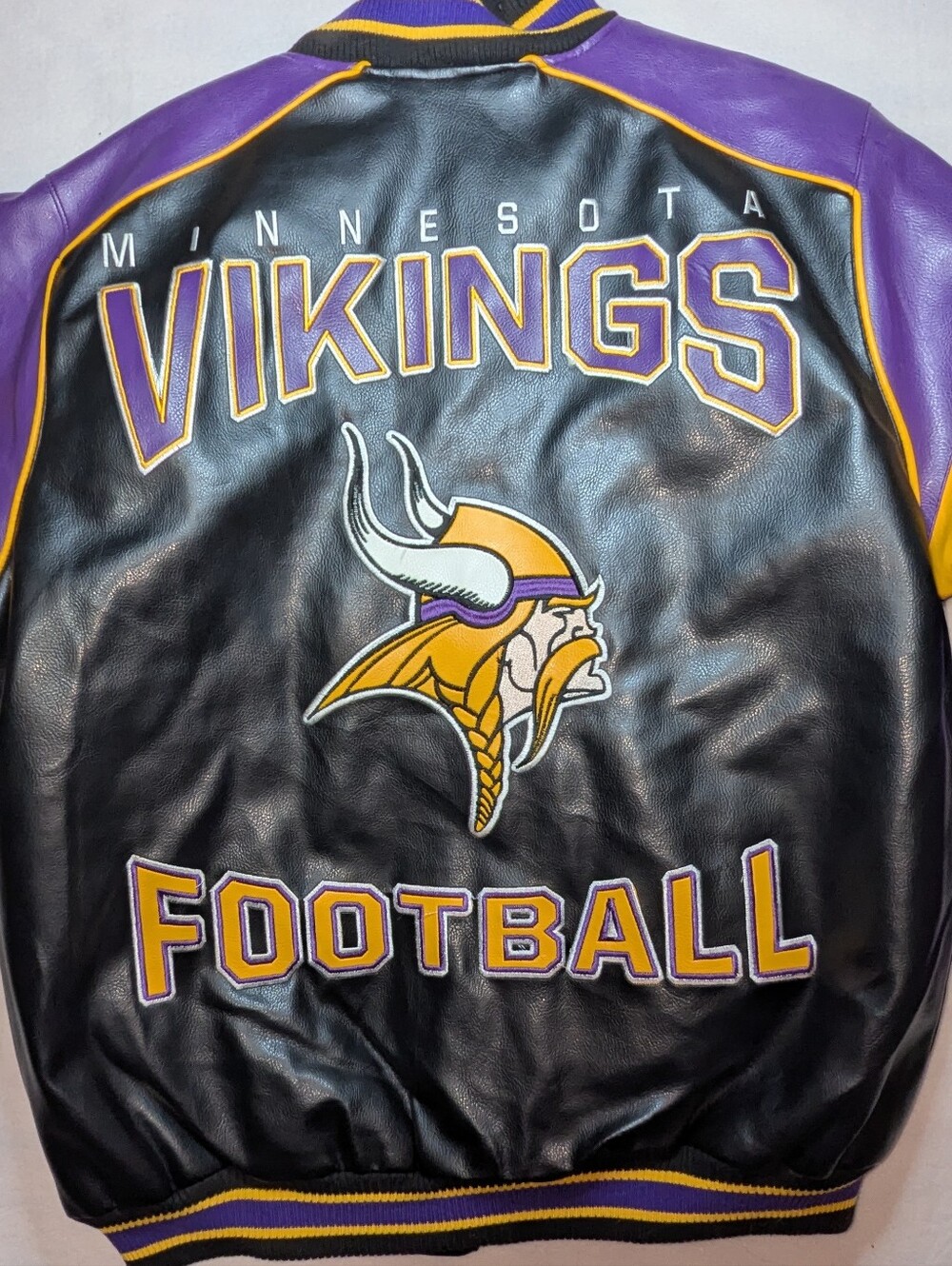 NFL G3 Minnesota Vikings Black & Purple Polyvinyl Varsity Jacket
